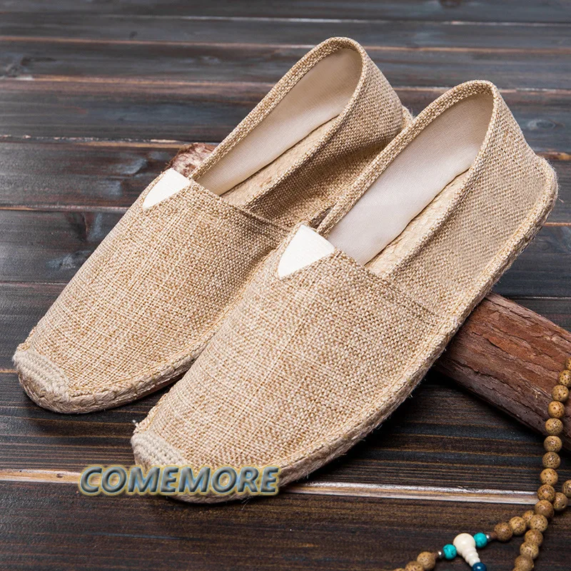 Men Woman Shoes Summer Espadrilles Canvas Sneakers New Breathable Comfortable Slip on Loafers Large Size 44 45 Sneakers Non-slip