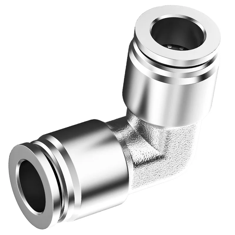 304 Stainless Steel PV Pneumatic Air Hose Fitting 4/6/8/10/12/14/16mm Quick Coupling Nickel Plated High Pressure Tube Connector