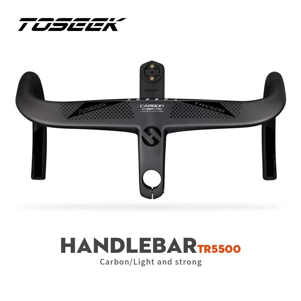 

TOSEEK TR5500 Bicycle Handlebar T800 Carbon Handlebar Bike Road Integrated Integrated Handlebar Stem 28.6mm With Computer Holde