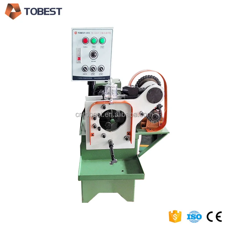 TOBEST Three Rollers Tube Fitting Screw Nipple Pipe Thread Rollers Screw Making Thread Rolling Machine Price
