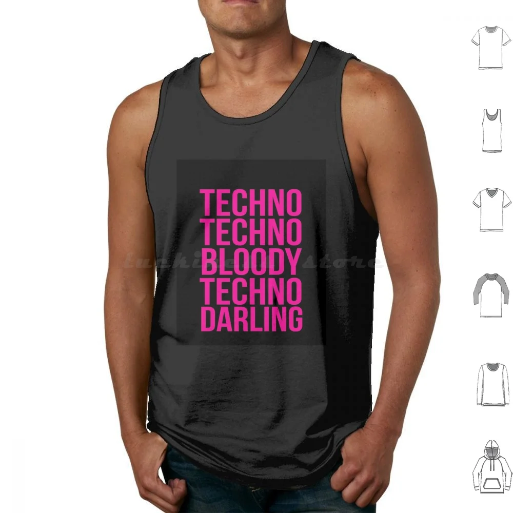 Absolutely Fabulous-Techno , Techno Graphic Tank Tops Vest Sleeveless Pet Shop Boys Music 80S Pop Boys Eighties Shop Synthpop