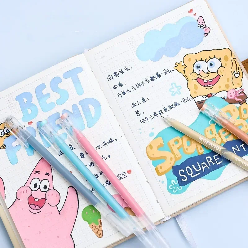 198/6 PCS Morandi Gel Pen Student Diary Scrapbook Painting DIY Gel Pen Set Coloring Book Drawing Doodling Pen School Supplies