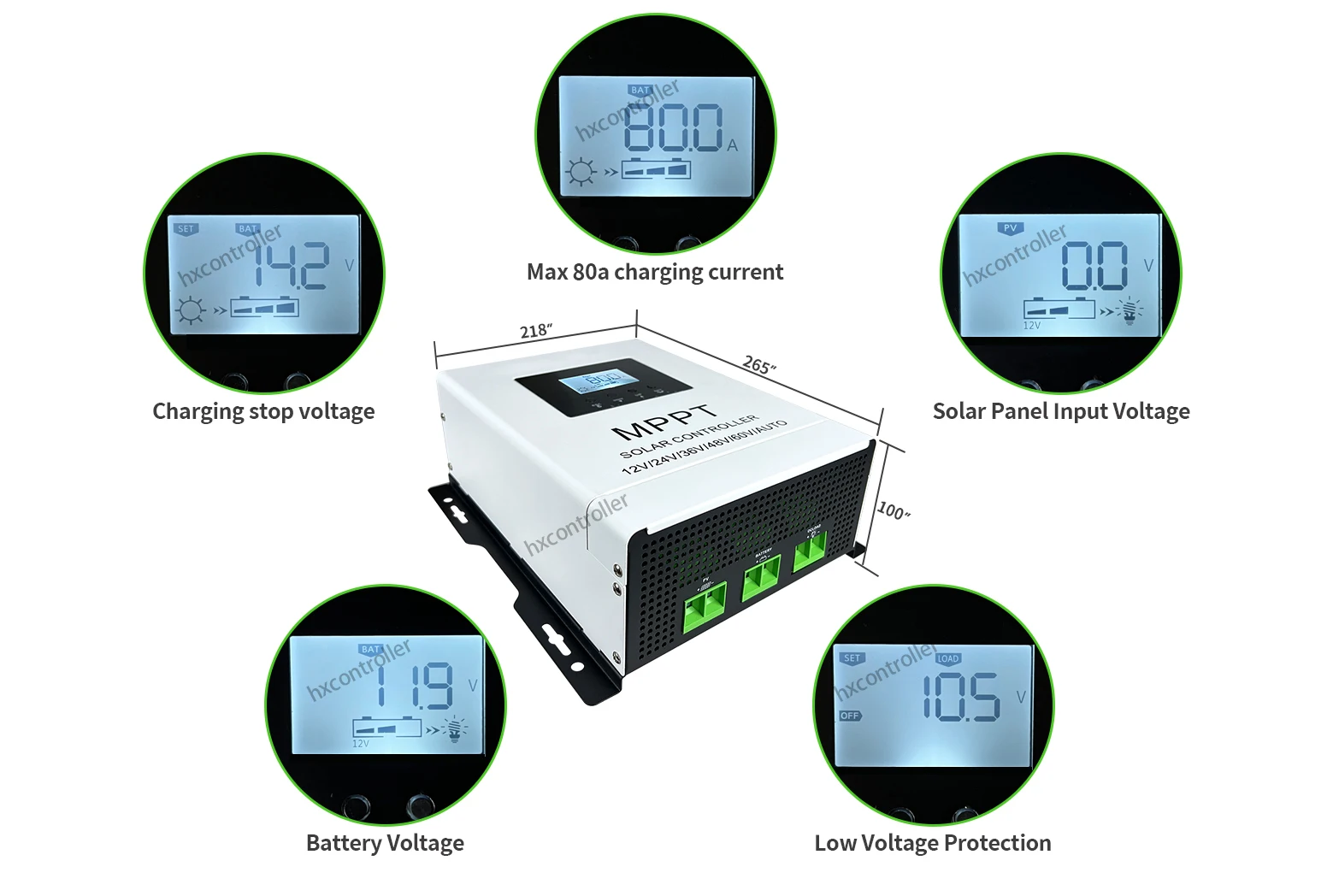 40-80A 180VDC MPPT Solar Panel Charge Controller Solar Battery 12V-60V Charge Regulator For Lifepo4 Lead Aacid Lithium Battery