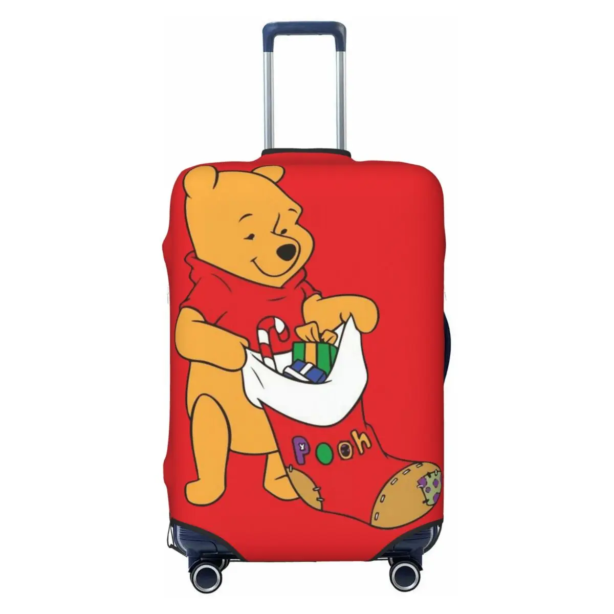 

Рождественский чехол для багажа с Винни-Пухом на заказ, забавный защитный чехол для чемодана, костюм для 18-32 дюймов