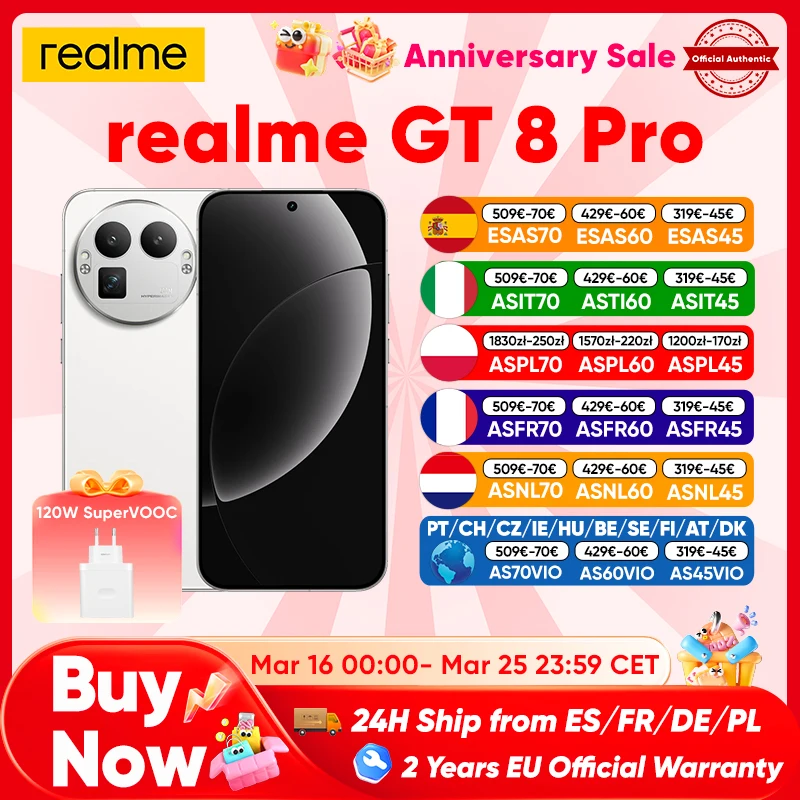 realme Gt 8 Pro 5g Versione globale Smartphone Snapdragon 8 Elite G...