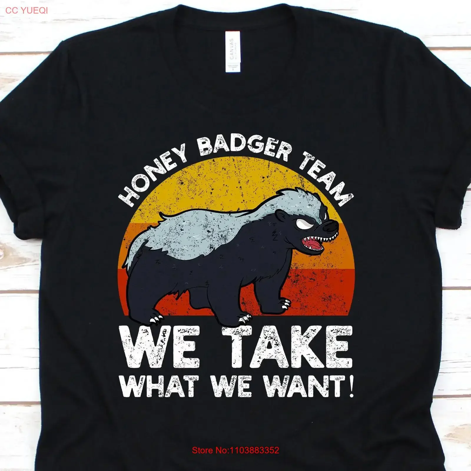 Футболка Honey Badger Team We Take What Want Ratel Mustelid Mellivora, винтажная, слегка состаренная, удобная, унисекс, стильная