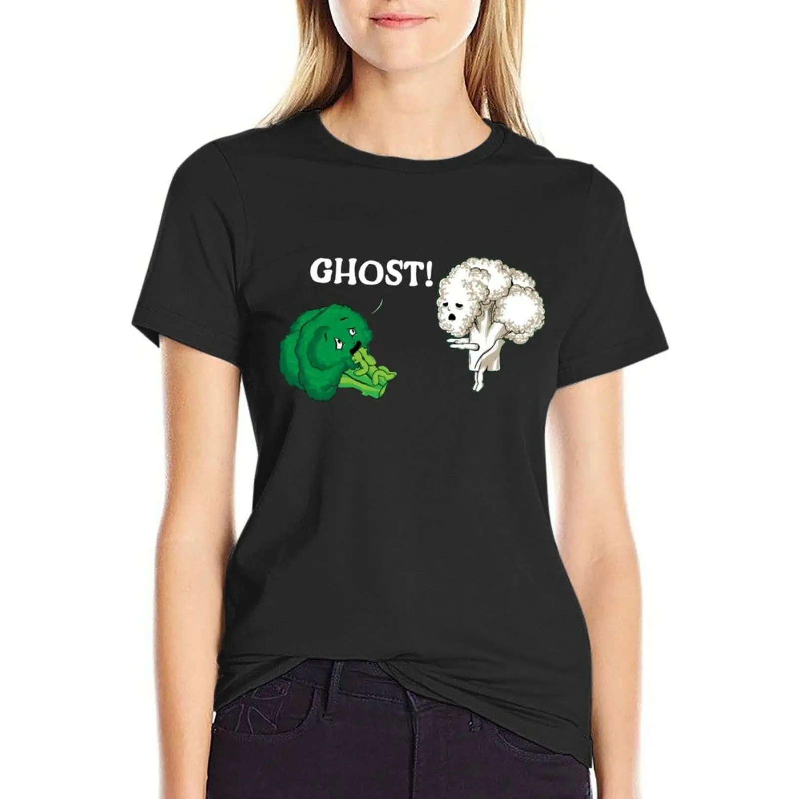 

Ghost Broccoli T-Shirt anime plain customs cute clothes t shirt dress Women