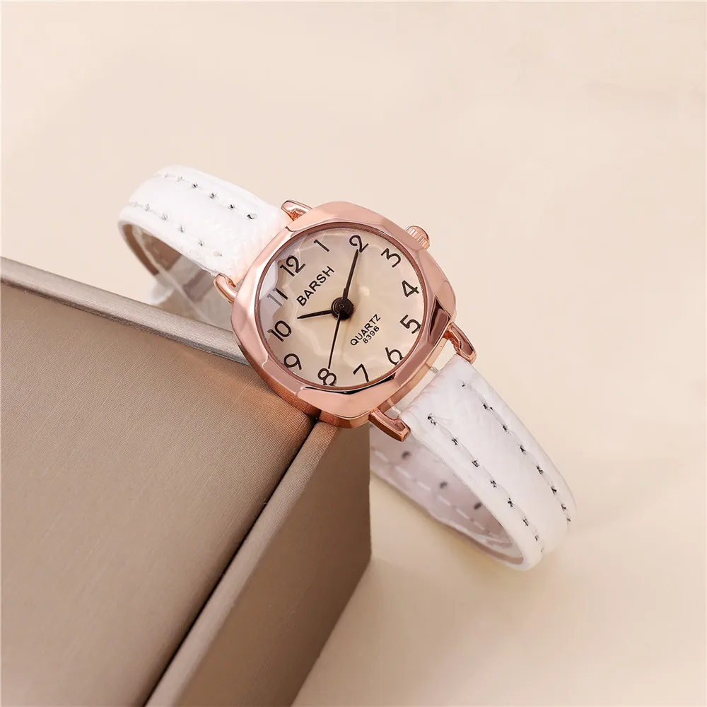 trendy small dial pu leather women ladies quartz casual watch