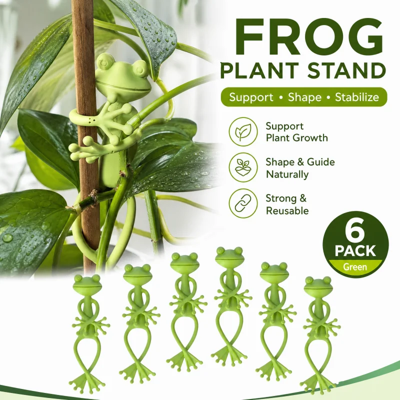 Cute Shaped Fixed Frog Shape Stand Decoration Frog Type Plant Winding Support Plant Stand Animal Garden Binding Gardening Tools