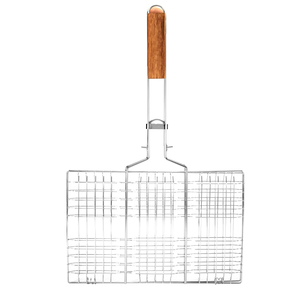

BBQ Wire Mesh Grill Net Barbecue Grilled Fish Clip Outdoor Camping Tool Barbecue Grilling Basket Fish Shrimp Grilling Net