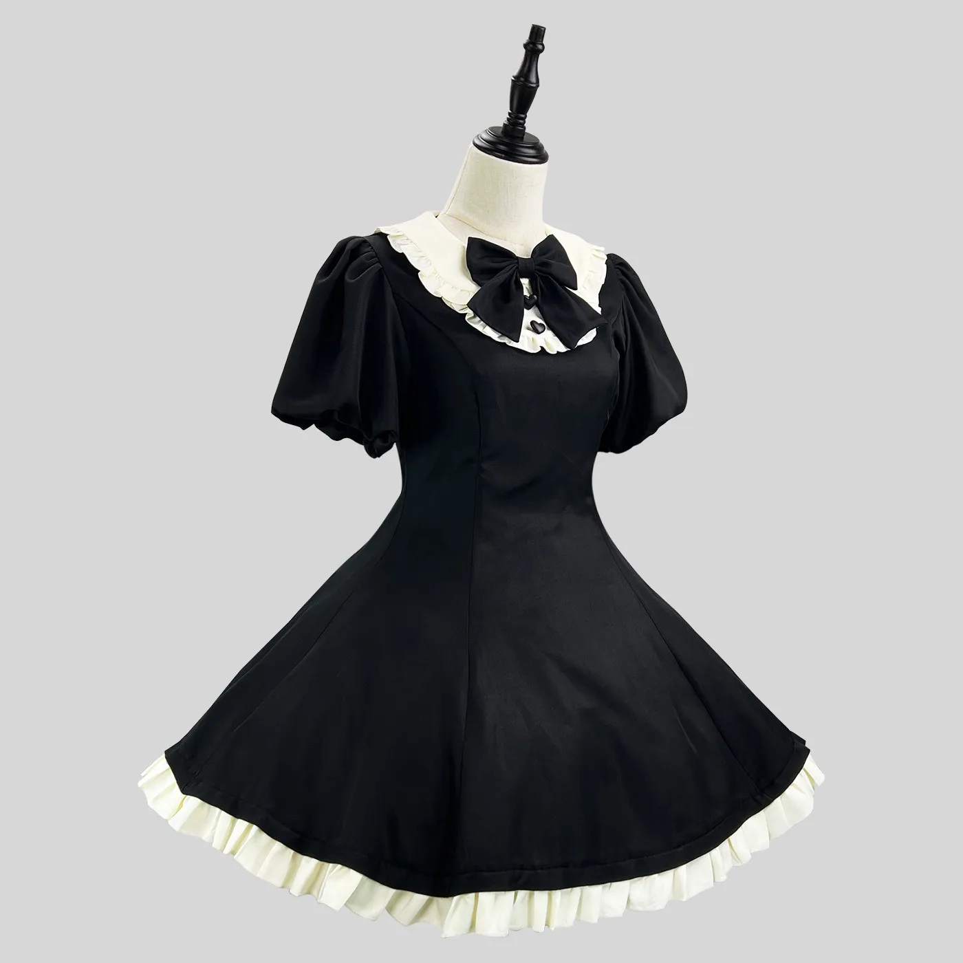 2025 French Sweet Cute Lolita Maid Dress Cosplay Costume Girl Woman Elegant Waist Hugging Dress Flying Sleeve Party Costumes
