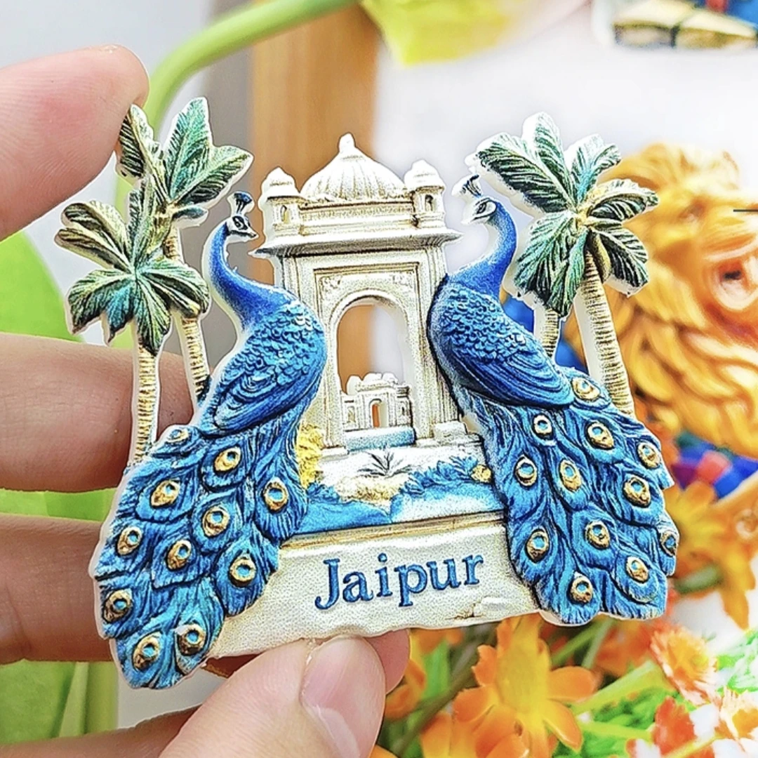 آسيا الهند تاج محل مومباي جايبور الراتنج ثلاثية الأبعاد مغناطيس الثلاجة السياحة تذكارية الثلاجة ملصق الحرف اليدوية هدية الديكور #2