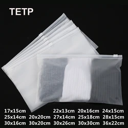 TETP 50Pcs Frosted Zipper Bags Wholesale Travel Portable Socks Gloves Underpants Bra Swimwear Packaging Storage Organizer