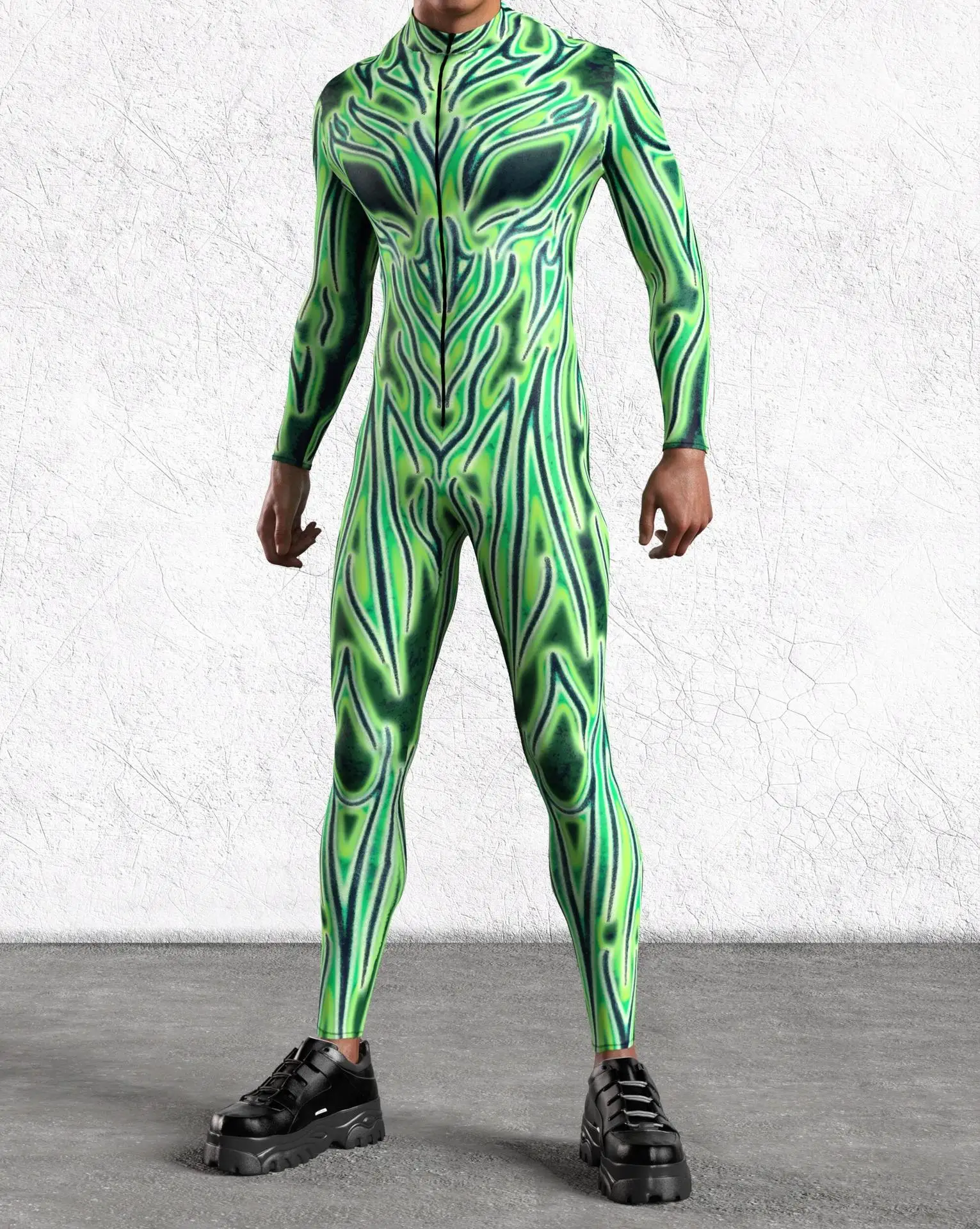 Cooler Rüstungs-Cosplay-Bodysuit Cosplay-Jumpsuit Steampunk-Punk-Kostüm Halloween-Party-Show-Auftritt Herren Zentai-Anzug 2026 – Detail 15
