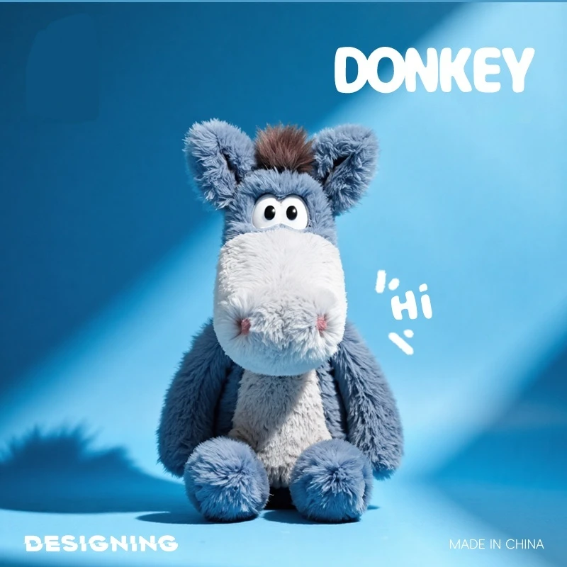 

Blue Donkey Plush Toy Cute Doll Sleeping Companion Pillow Doll Girl Birthday Gift Soft Stuffed Animal Collectible Toys For Kids