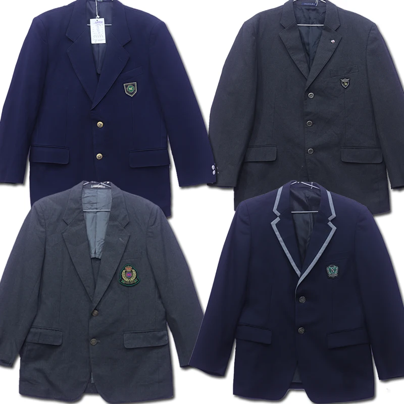 

Men's Japanese Made School Uniform Jacket Badge Embroidered Long Sleeve Pure Color Straight Leg Pants Autumn Season Style