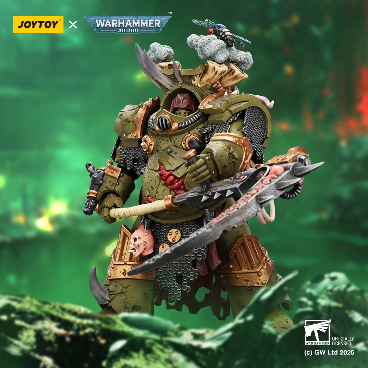 

JOY TOY Action Figures Warhammer 40K 1/18 Death Guard Deathshroud Terminator Champion with Manreaper and Plaguespurter Gauntlets