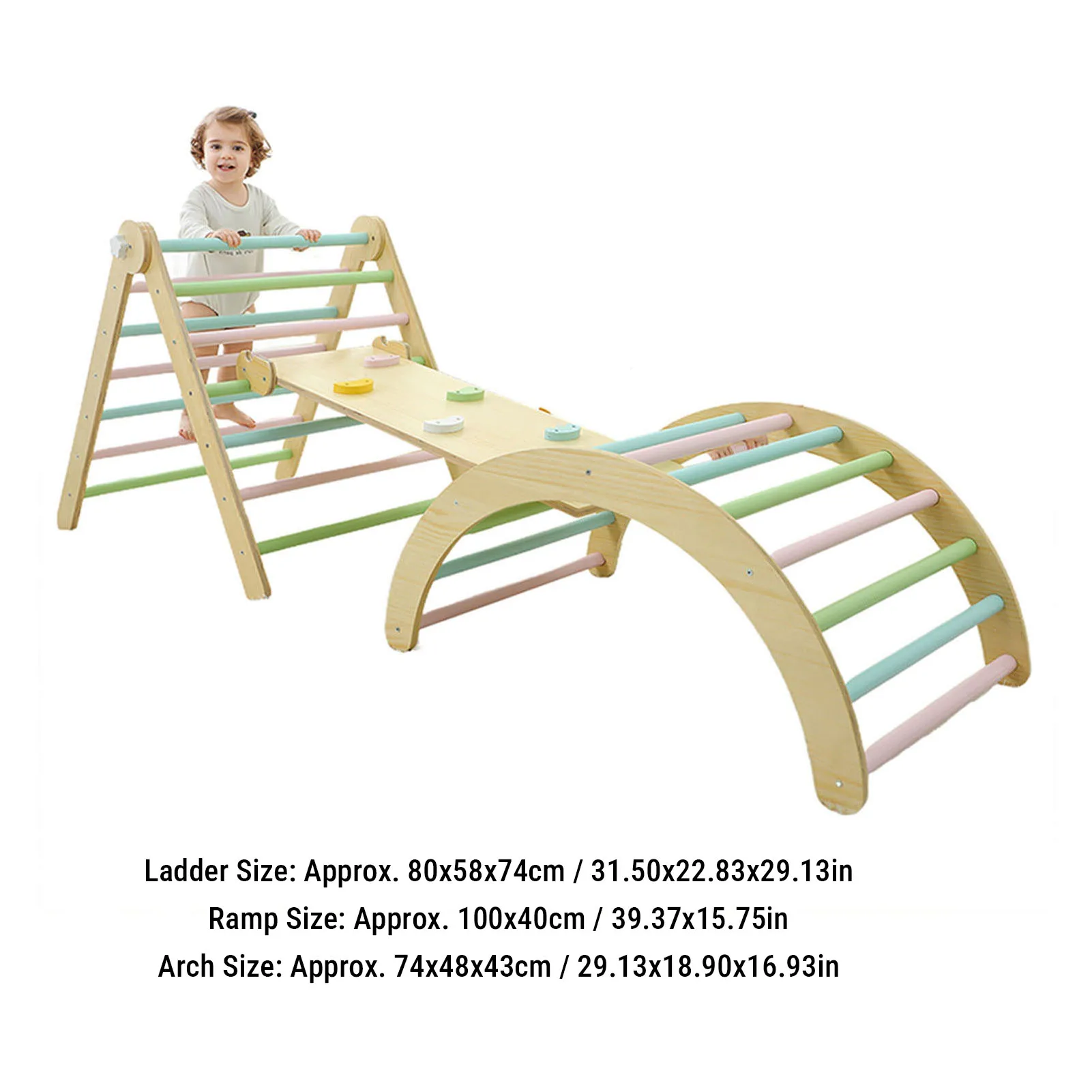 طفل تسلق طفل تسلق قوس خشبي منحدر سلم تسلق مجموعة ملعب داخلي للأطفال الصغار 1-3 سنوات #5