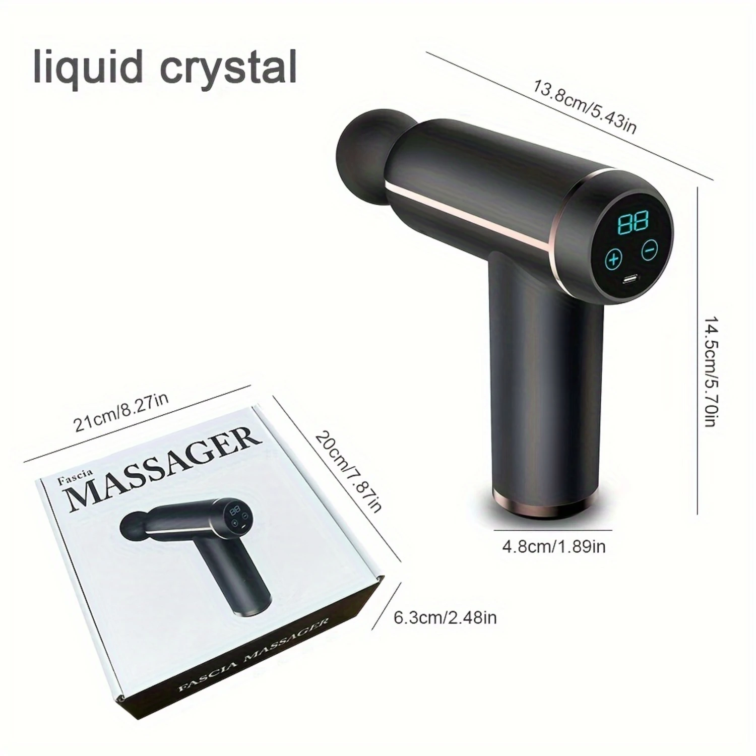 1 Set Portable Handheld Fascia Gun Massager With Touch Screen, 4 Massage Heads To Tap On Muscle Tissues, Compact And Convenient