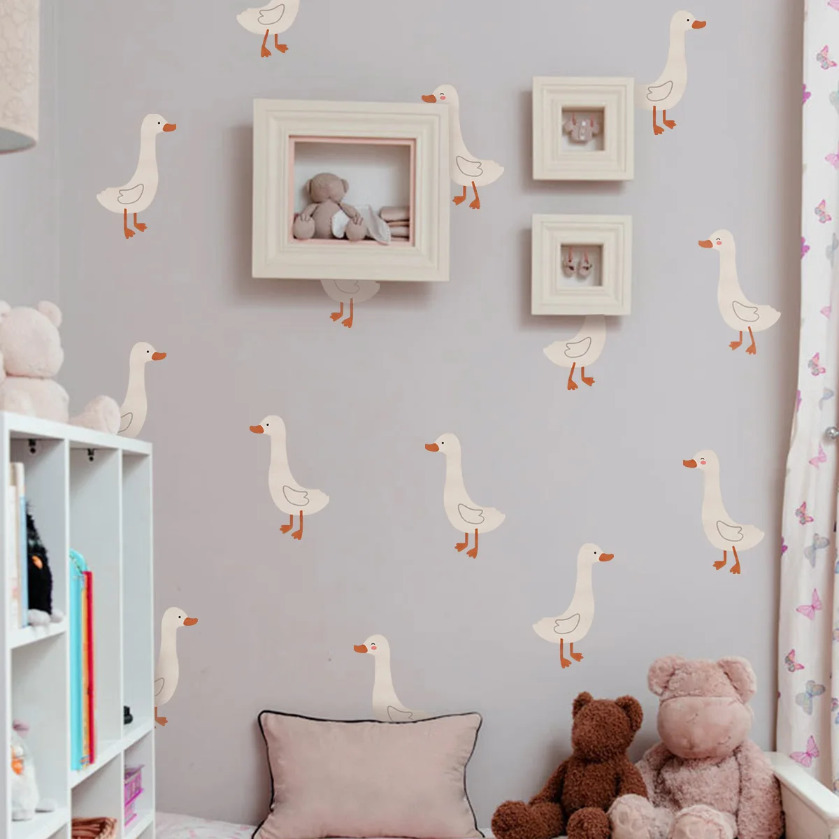 6pcs Cartoon Cute Little Duck Wall Stickers Living Room Bedroom Background Wall Home Decoration Wall Stickers Wallpapers Bm6055