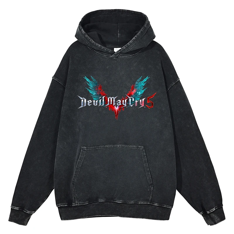 Game Devil May Cry 5 Graphic Printed Hoodies Vintage Cotton Gothic Harajuku Clothes Autumn Men Oversize Streetwear Sweatshirts