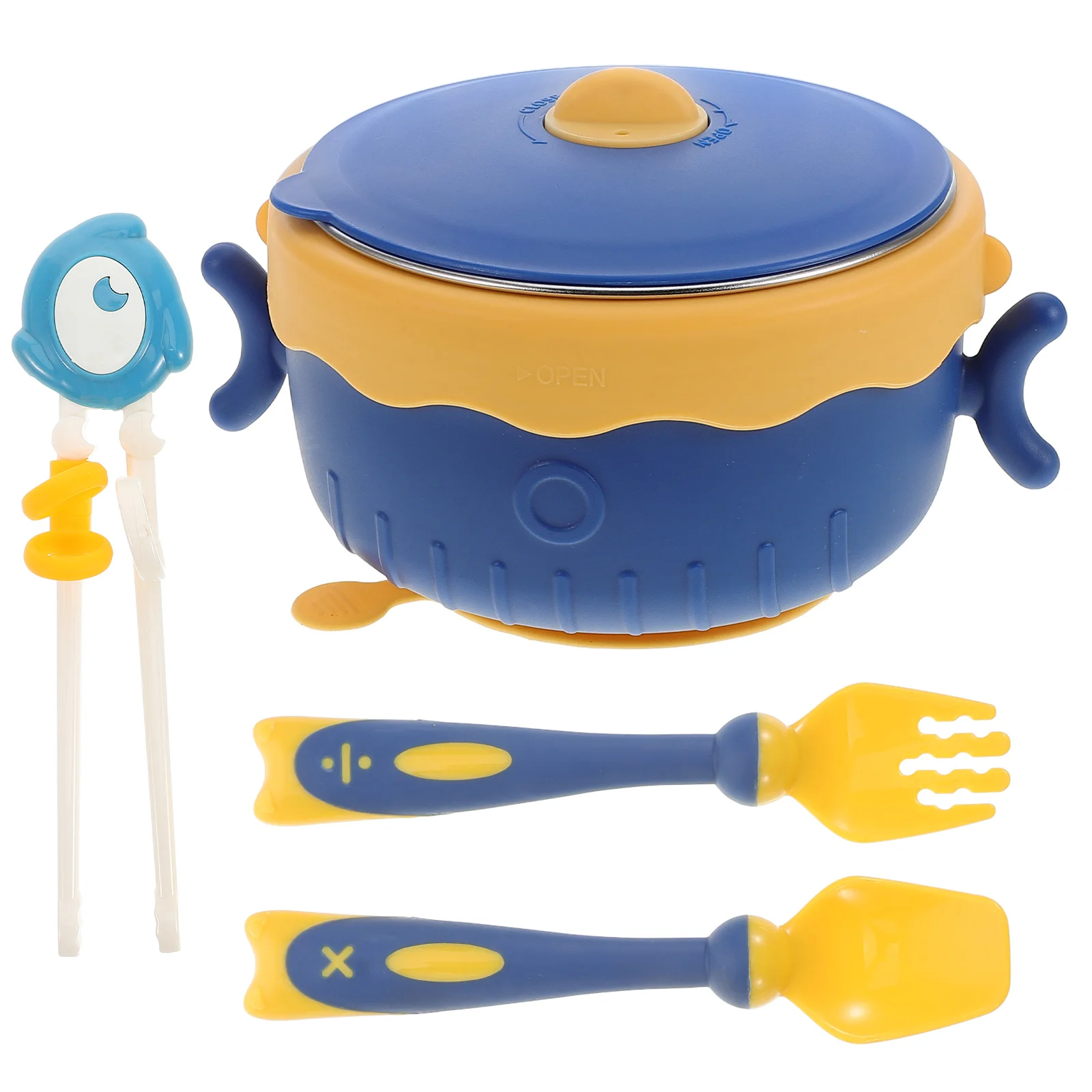 

Stainless Steel Insulated Baby Food Bowls Detachable Design Easy Cleaning 316 Grade Kids Meal Containers Suction Base Blue Color