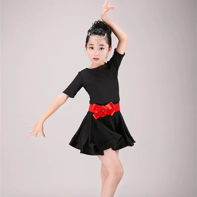 2024 girls Spandex latin dresses for dancing ballroom dance dress rumba samba children samba cha cha tango skirt standard salsa