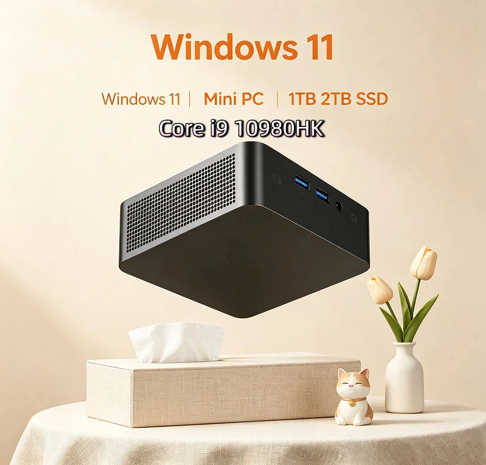 Core i9 10980HK Mini Gaming PC Windows 11 Pro 32GB RAM 1TB/2TB SSD WiFi6 BT5.2 4K HD Office Study Device 3 Years Warranty