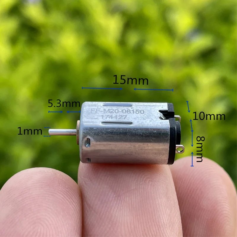 FF-M20 Mini 10mm*8mm Electric Motor DC 1.5V 3V 3.7V 15000RPM High Speed Precious Metal Brush Micro Motor DIY Toy Car Boat Model