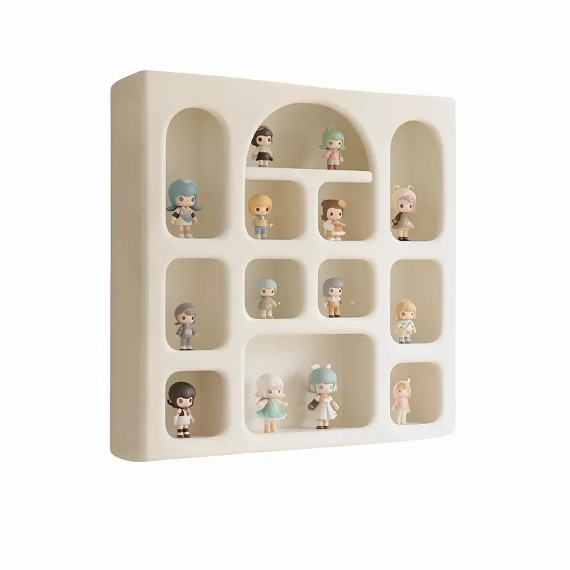 Wall Mounted Display Cabinet for Blind Box Figures Multi Tier Storage Rack Home Decor Shelf Organizer