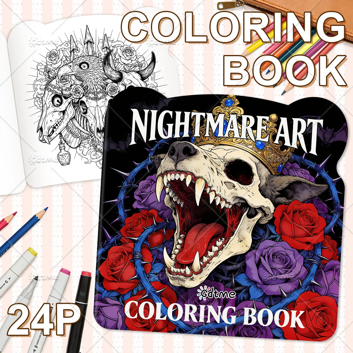 NIGHTMARE ART Coloring Book for Adults Cute Cozy Daily Activities Irregular Patterns for Relaxation (Cozy Spaces Coloring)