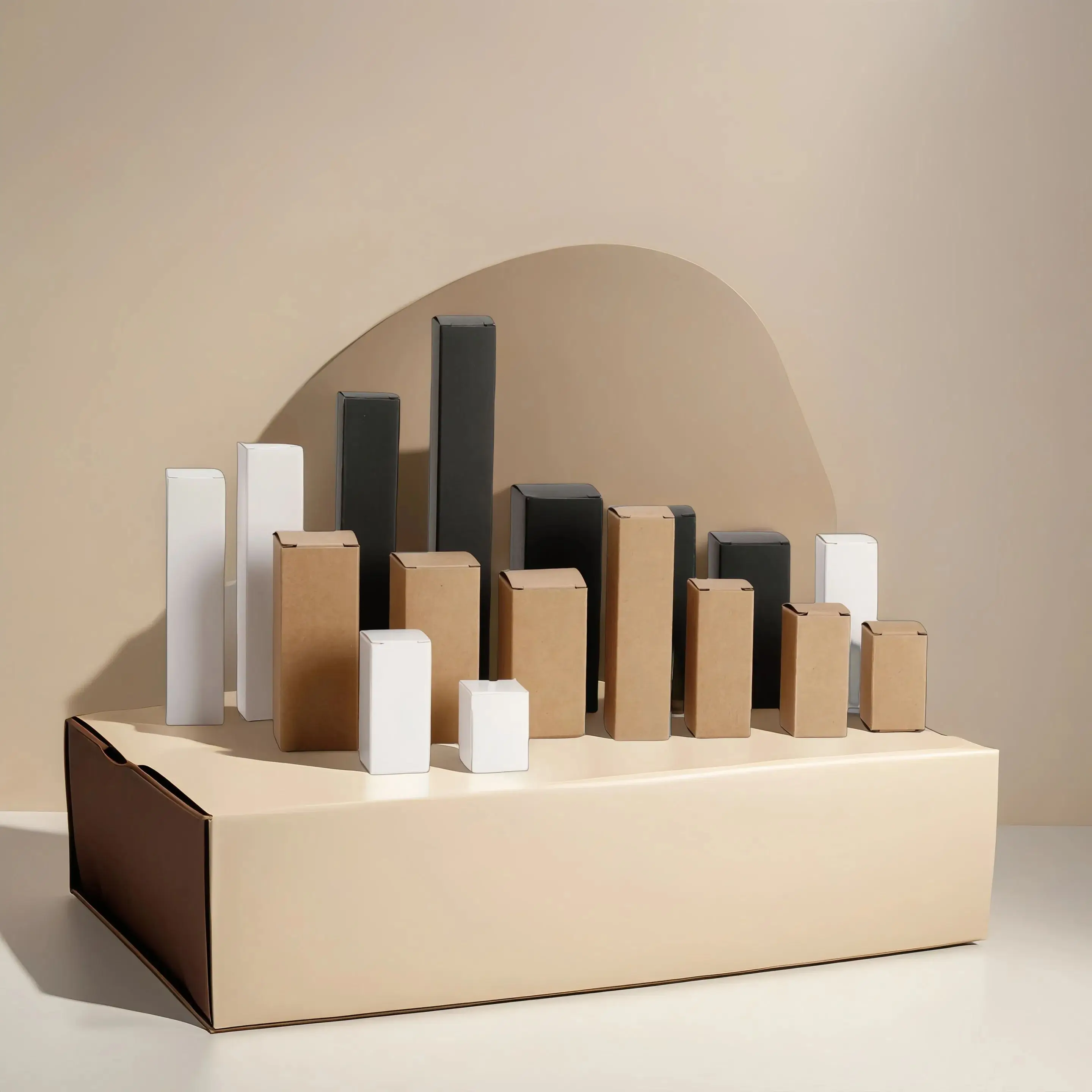 Petite boîte en carton à Tube Long, 50 pièces, boîte en papier vierge pour l'emballage de rouge à lèvres, bouteille d'huile essentielle, emballage de parfum, boîtes d'affaires