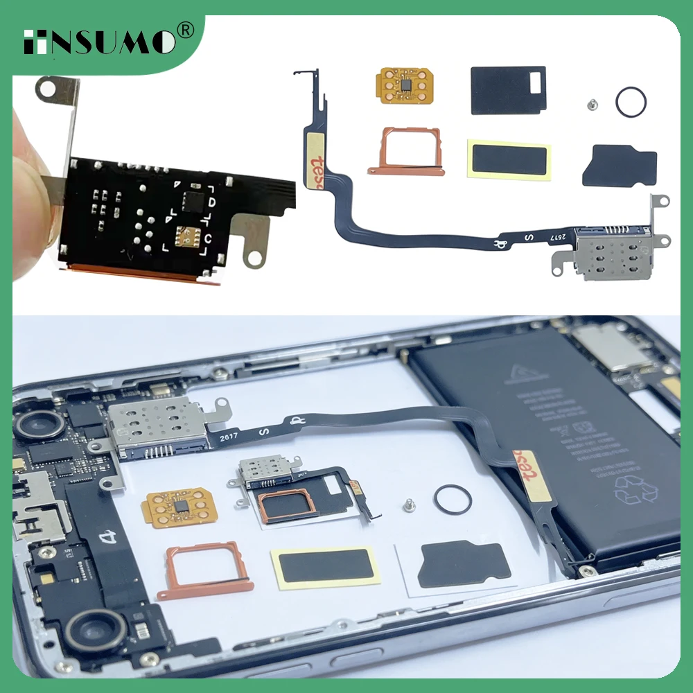 US Version Esim to Dual Sim Card Flex Cab‬le for iPhone 17 Pro Max Built-in MEP Snow IC Integration Solution Repairing Parts