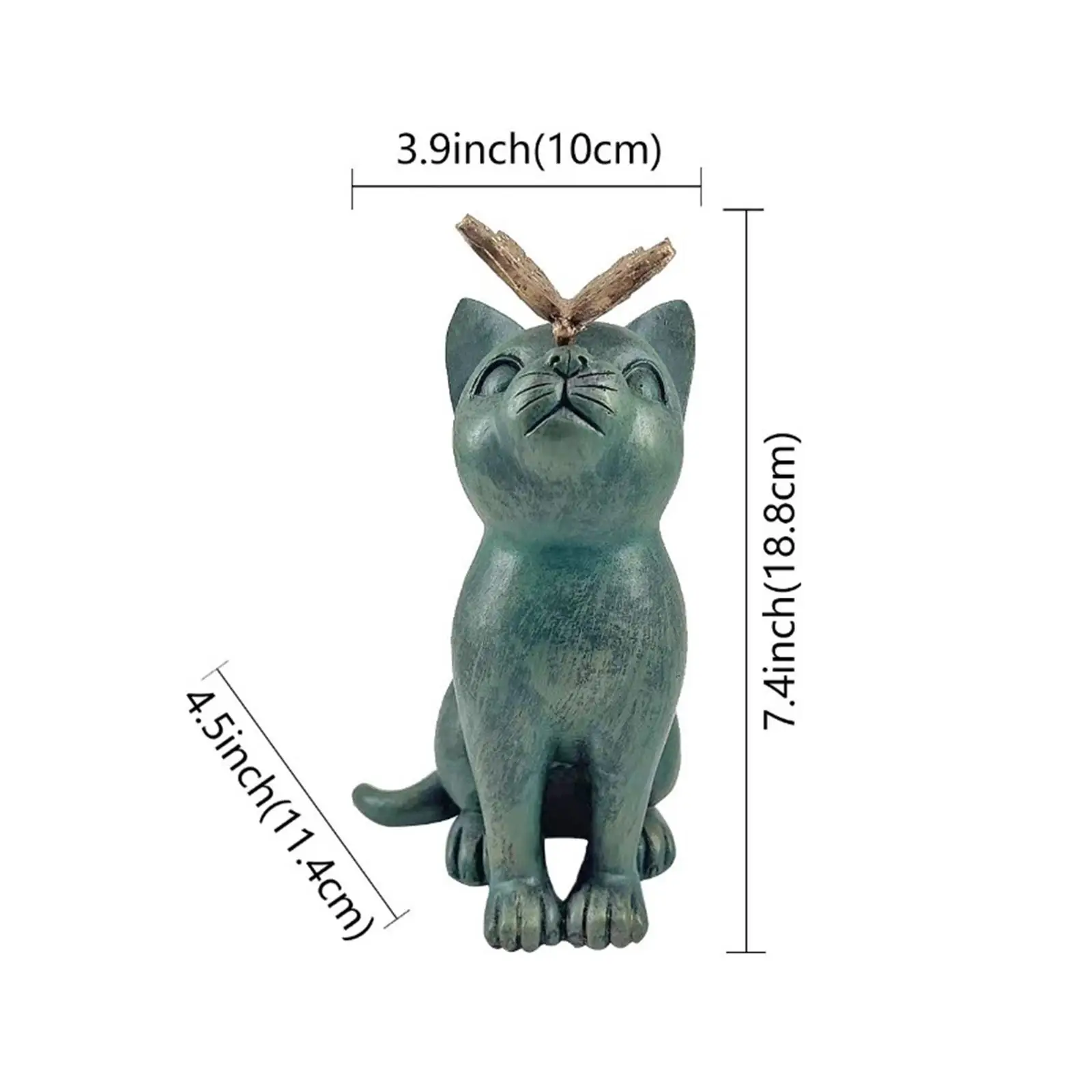 القط النحت القط مع فراشة حديقة تمثال القط تمثال حديقة ديكور في الهواء الطلق للحديقة