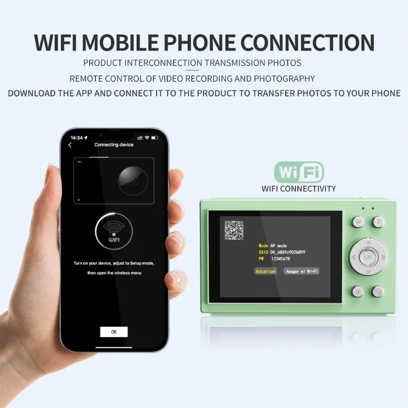 Цифровая камера 4K 64 MILLION PIXEL HD, Wi-Fi, многофункциональная передняя и задняя двойная ультрапрозрачная IP-видеокамера в стиле ретро, студенческий подарок для детей