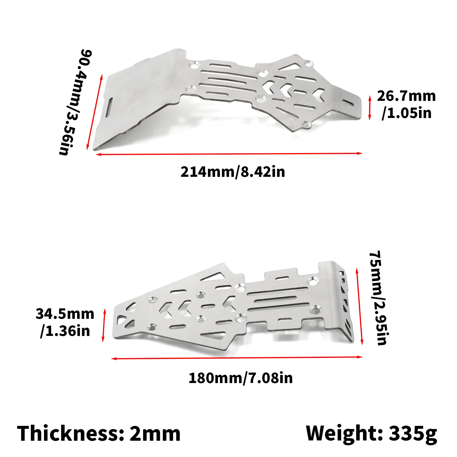 YIKONG YK8081 DF8 Recessed design Stainless Steel Chassis Armor Guard Protection Protector RC Car Upgrade Parts Accessories