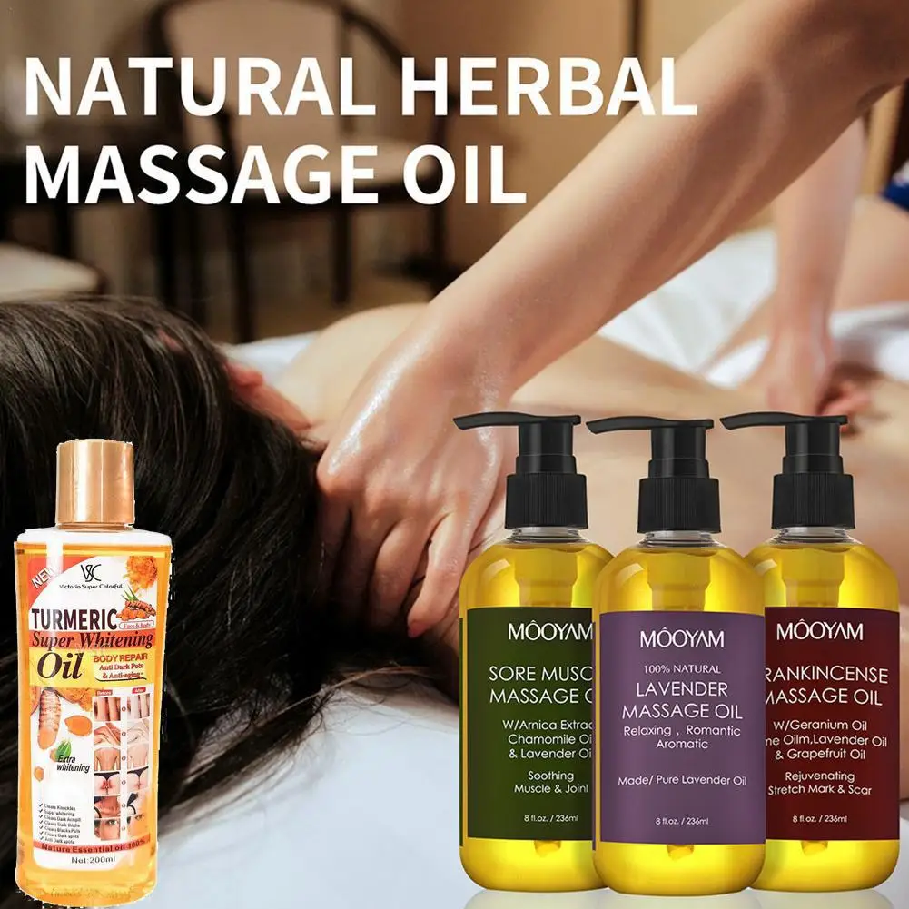 Body Massage Oil Natural Organic Lavender Relaxing Muscle Deep Nourishment Scraping Lasting Fragrance Soothing Massage Oil