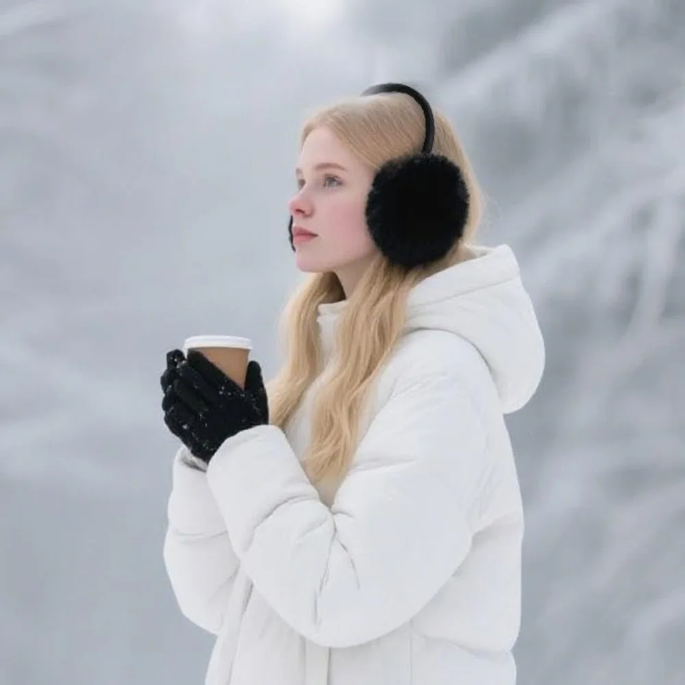 أغطية أذن للرجال والنساء في الشتاء، أغطية للأذنين من الفرو الصناعي، تدفئة الأذن الرقيقة، أغطية للأذنين قابلة للطي لتدفئة الأذن