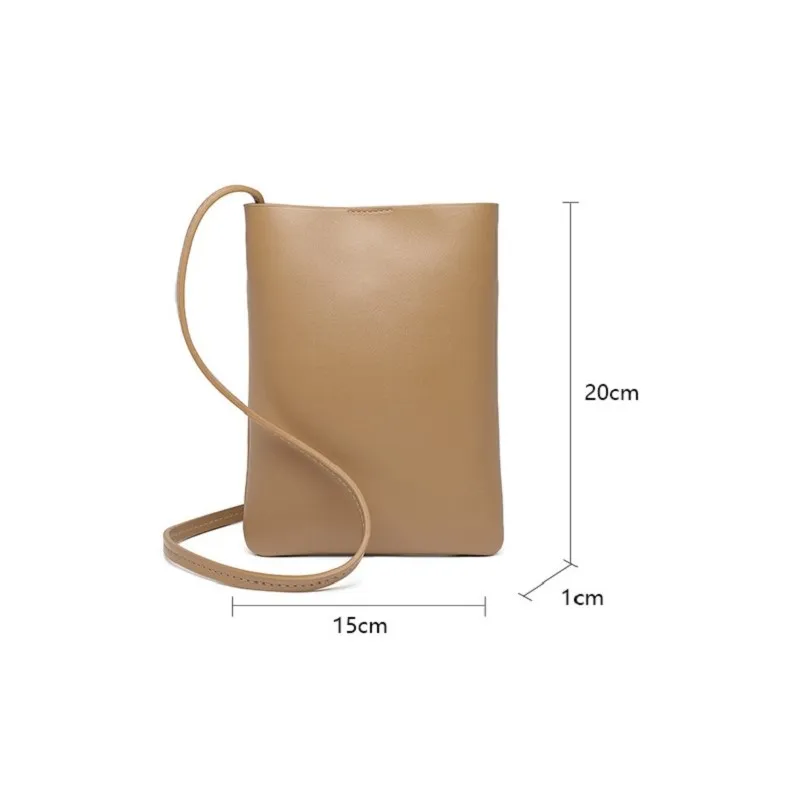 Genuine Leather Women Shoulder Crossbody Bags Small Handbag Ladies CellPhone Bag Simple Style Messenger Bag Phone Pouch