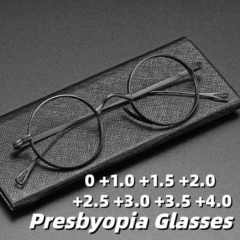 Neue modische Retro-Lesebrille mit rundem Rahmen, Anti-Blaulicht, Unisex, hochauflösende Lesebrille, Dioptrien 0 bis +4,0