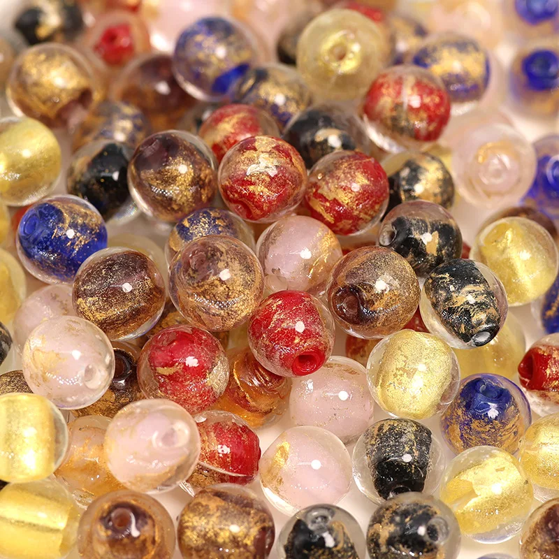 Round 8mm 10mm Handmade Lampwork Glass Loose Beads for Jewelry Necklace Earring Making DIY Crafts Findings