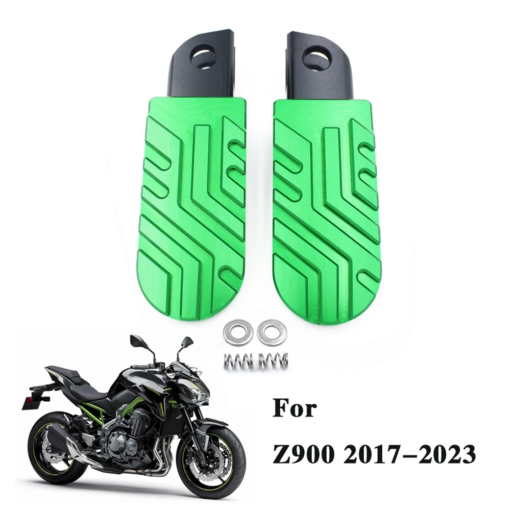 

B07A-Driver Front Foot Peg Motorcycle Accessories Black & Green For Kawasaki Z900 Z650 2017-2023 Z750 Z800