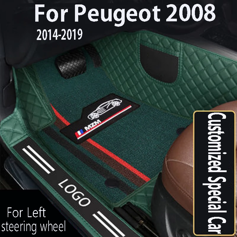 

Автомобильные коврики для Peugeot 2008 2019 2018 2017 2016 2014, коврики из искусственной кожи для автомобильного стайлинга, коврики для салона автомобиля