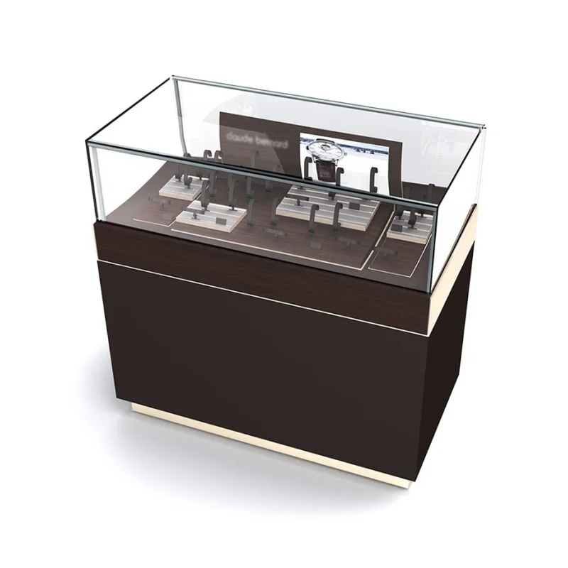 custom.Name Brands Retail Display High End Wooden Watch Shop Counter Design Custom Wristwatch Display Showcase