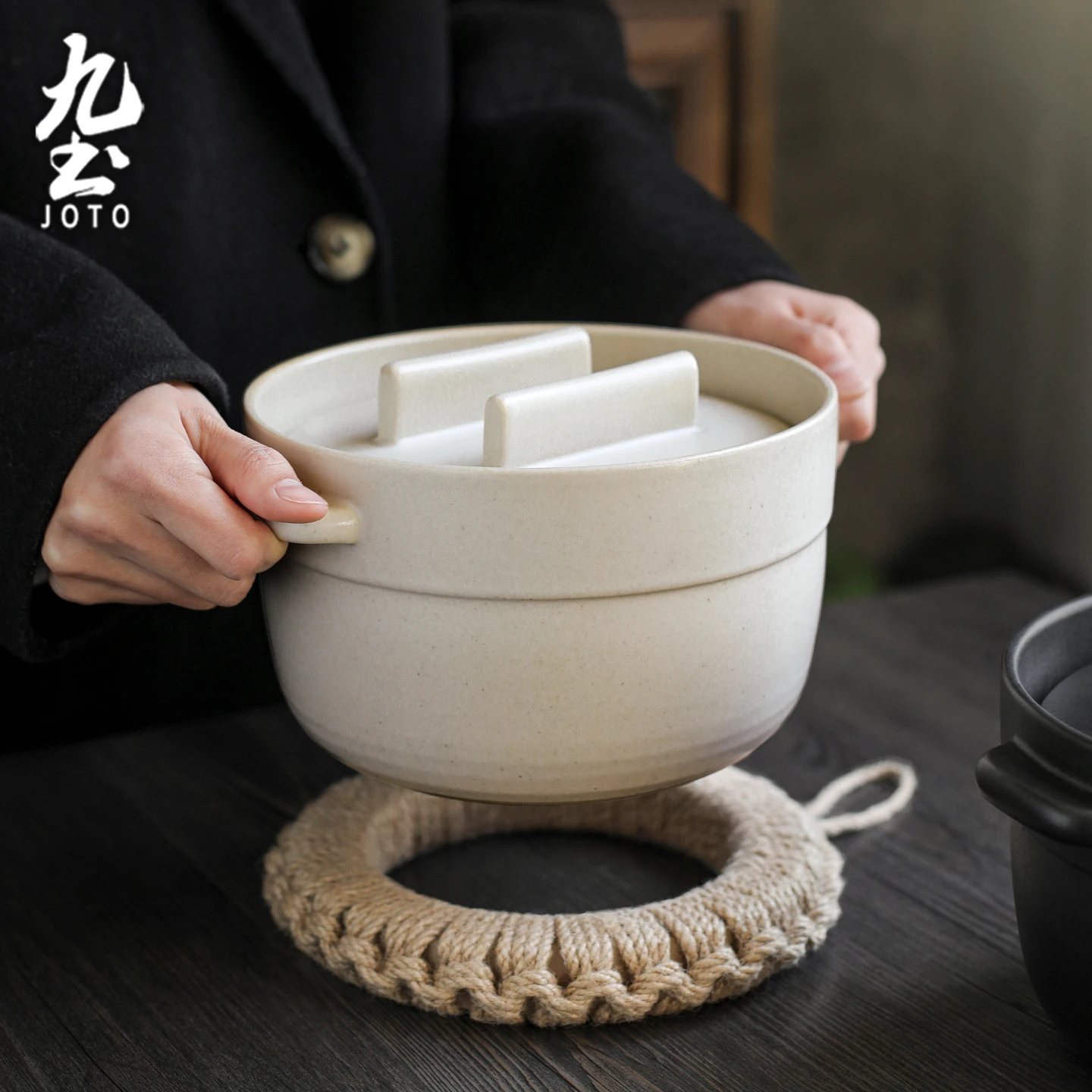 Olla de Barro Estilo Japonés JOTO – Cazuela de Cerámica Resistente al Calor CJR0655