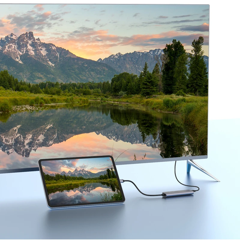 محول فاصل مشاركة الشاشة 4K @ 30 هرتز محطة قفص الاتهام من النوع c محول USB محور تمديد كابل نوع C إلى محول متوافق مع HDMI #4