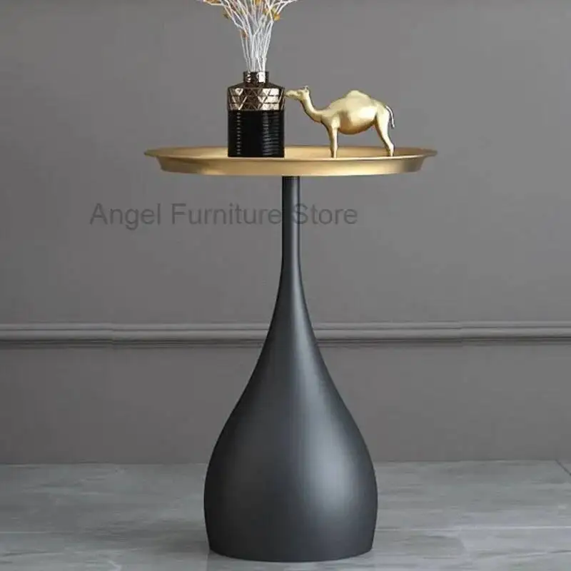 

Table Metal Tray Coffee Bedside Table Bedroom Small Round Table Living Room Balcony Tea Table Dropshipping table basse de salon
