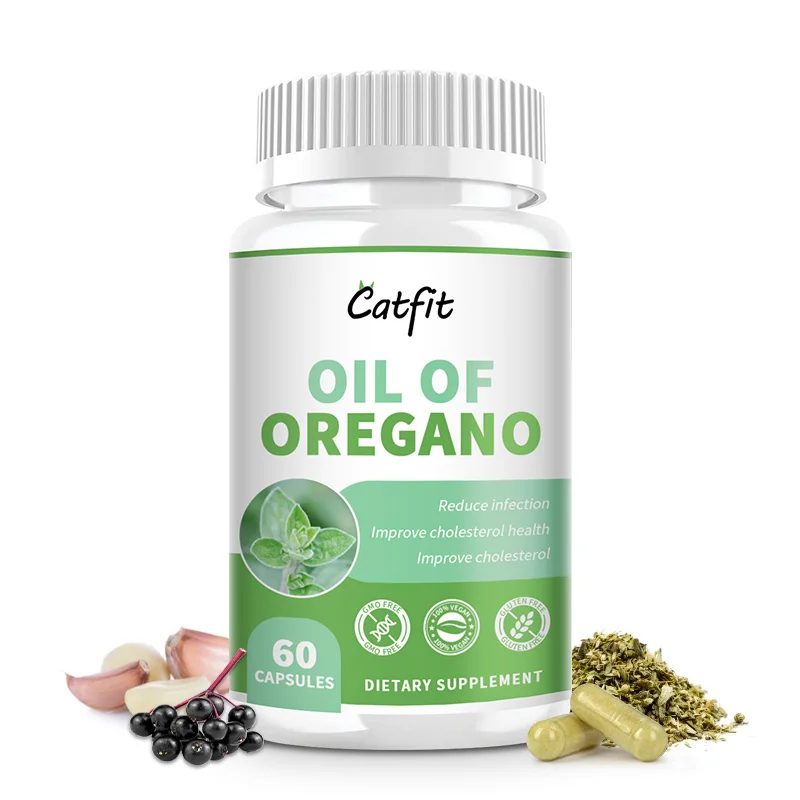 Oregano oil Capsules Omega 3 6 9 Vitamin E for Gut Mood Blood Health Hormone Balance Blood Circulation Cholesterol Skin Beauty