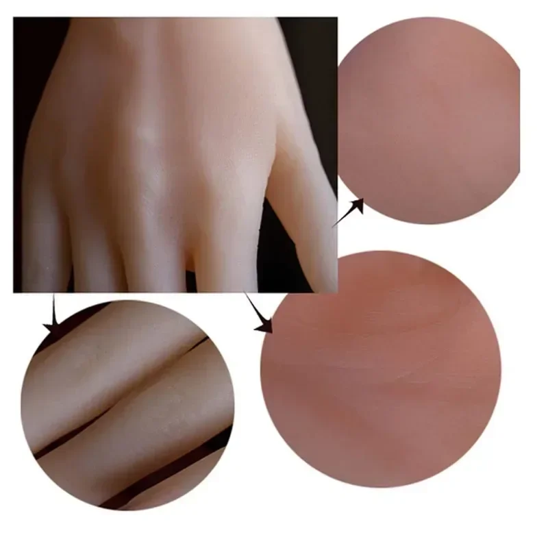 Teaching training silicone material female hand single nail practice female hand jewelry acupuncture hand photography props