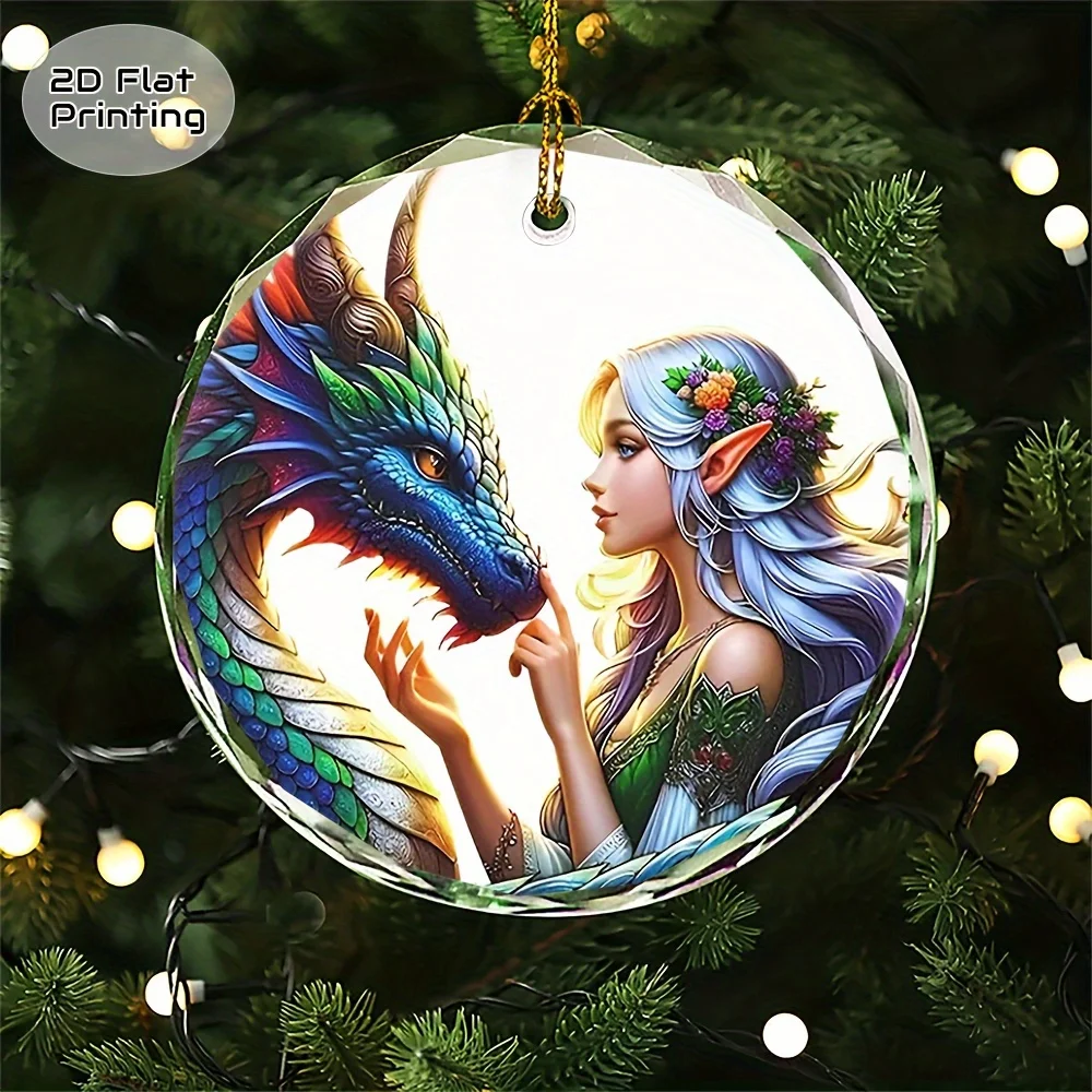 

Ceramic Hanging Decoration -3-inch Circular Ornament, Single-sided Printed Holiday Decoration, Suitable for Christmas, New Year
